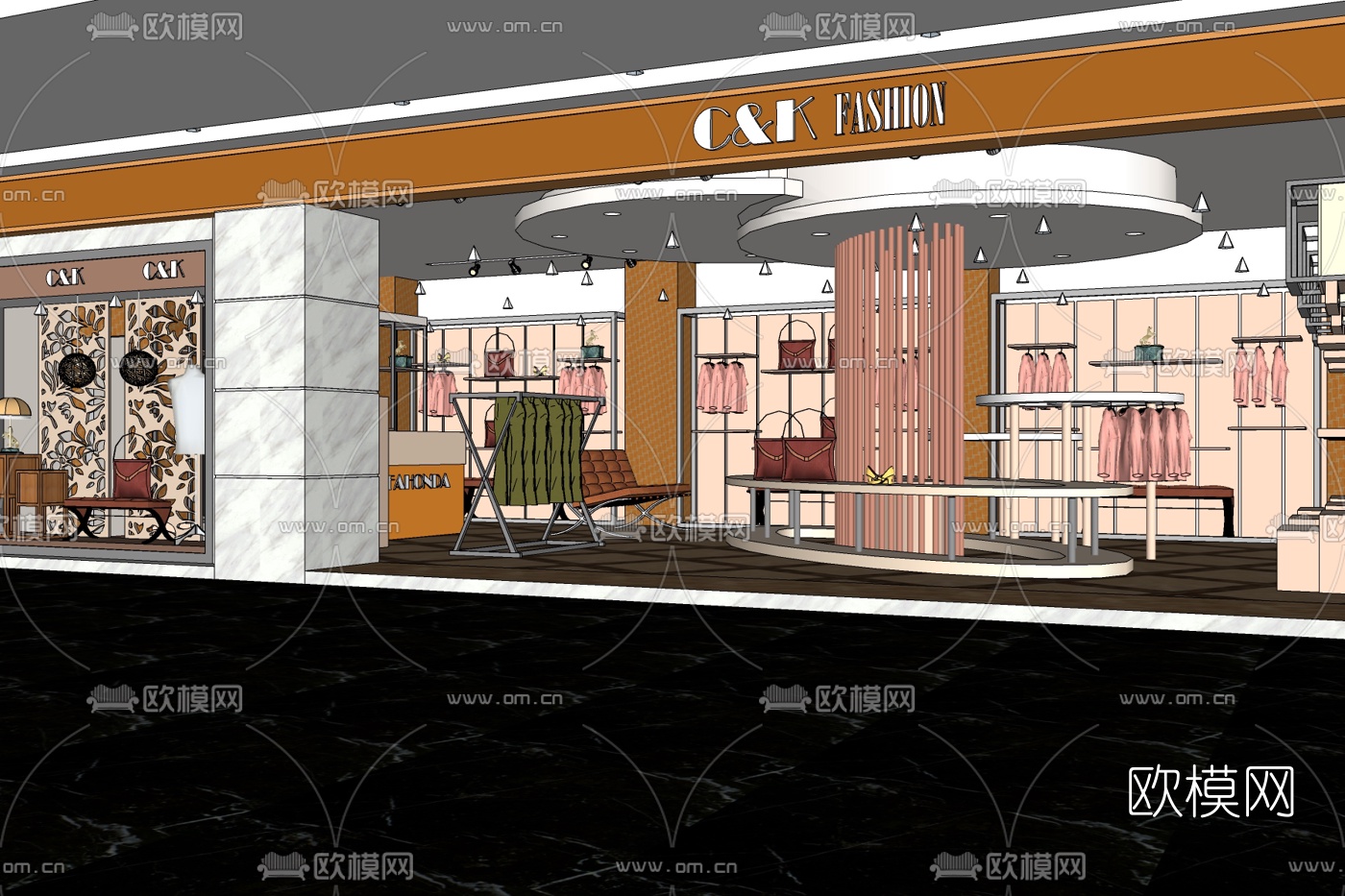 现代服装店免费su模型下载