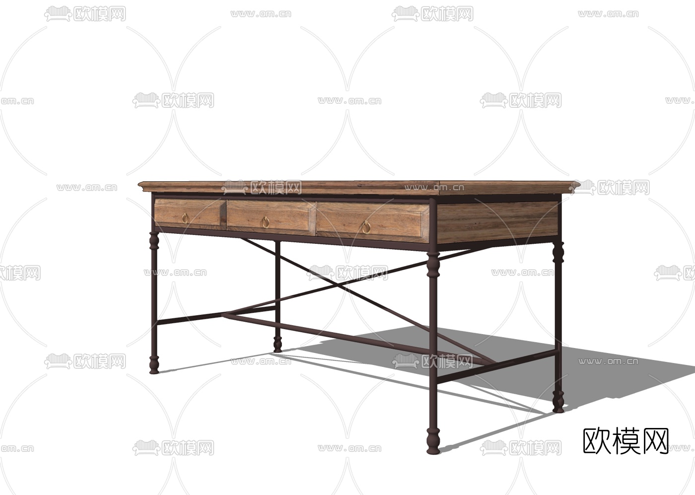 工业风书桌免费su模型下载