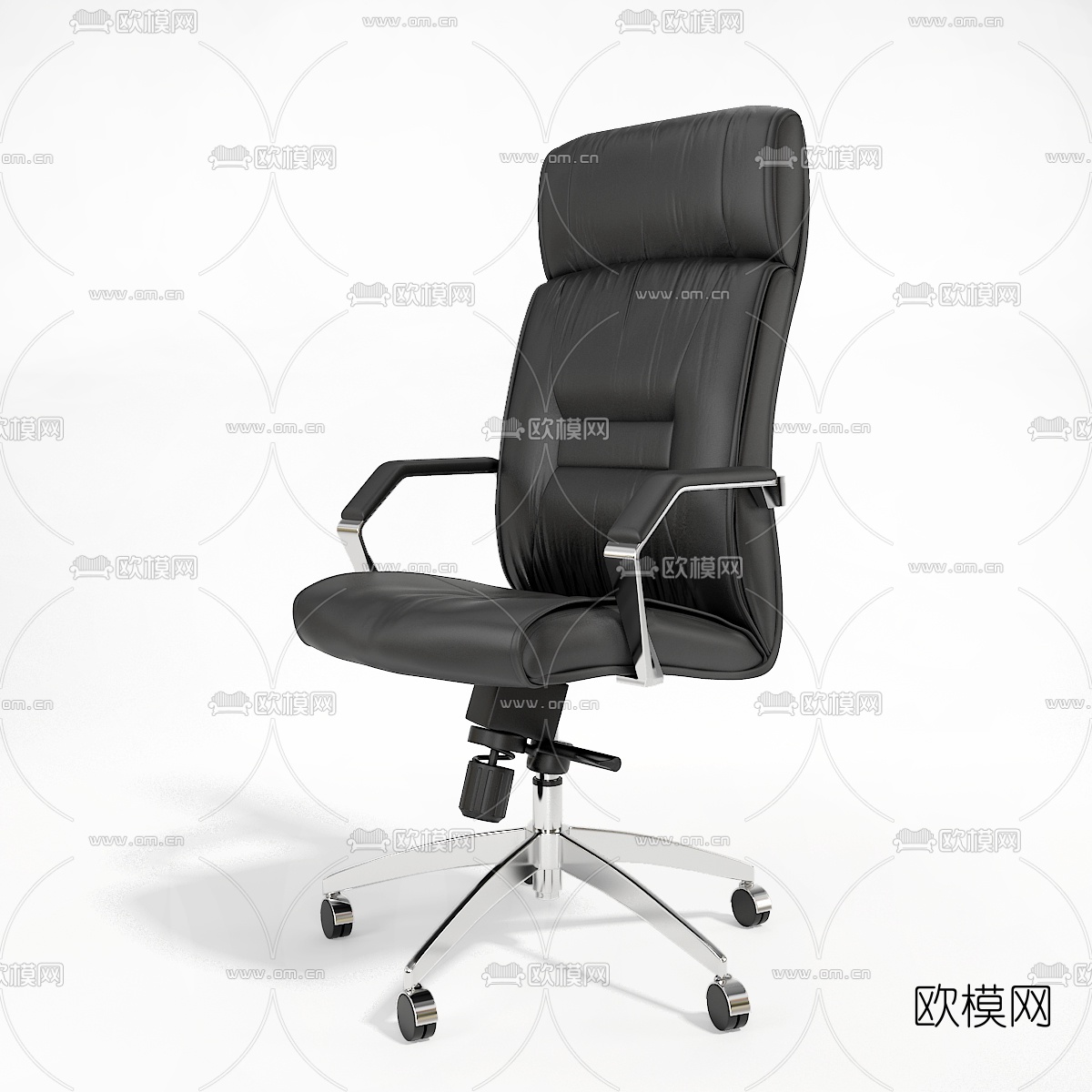 现代真皮办公椅老板椅3d模型下载（渲染图2）