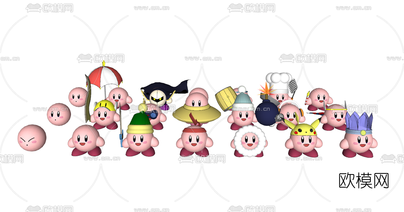 现代卡通玩偶组合su模型下载