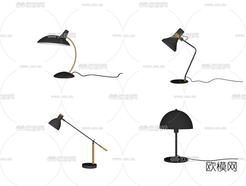 北欧金属台灯su模型下载