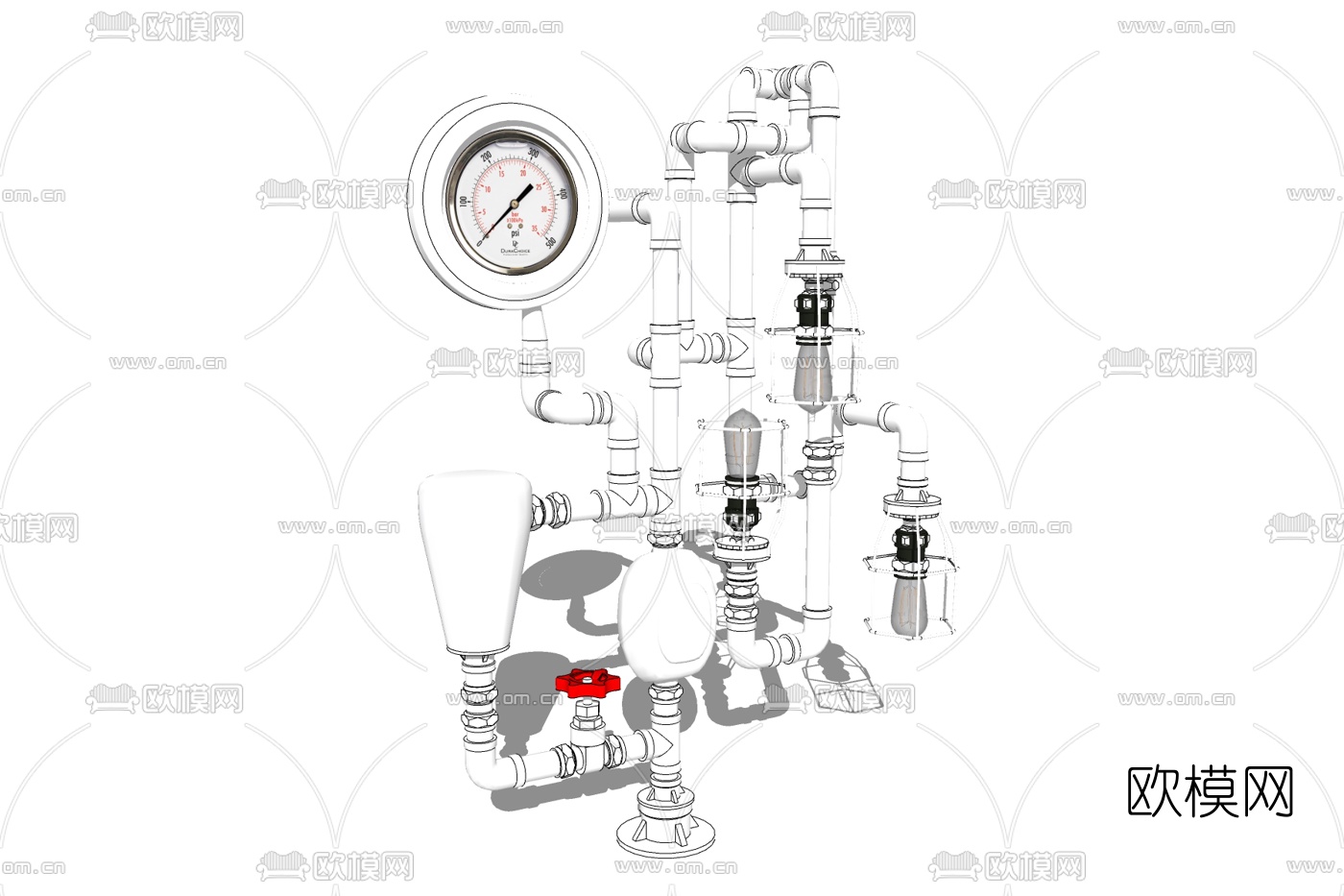 工业风管道免费su模型下载