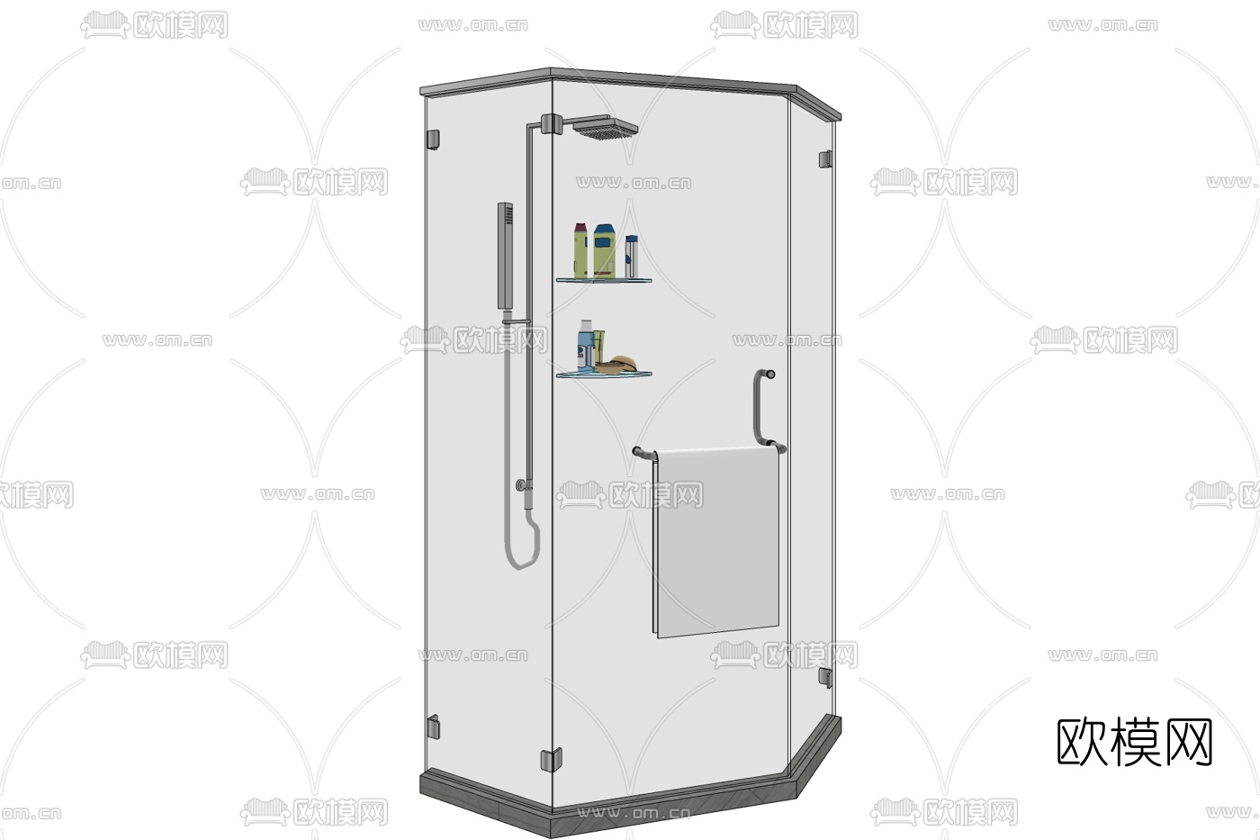现代淋浴房免费su模型下载