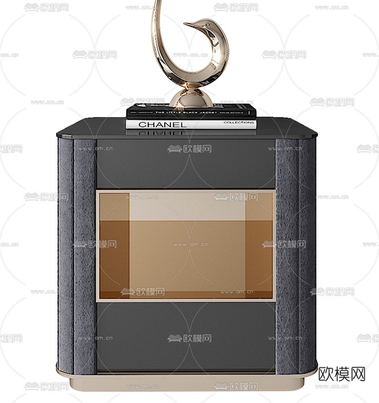 现代床头柜组合3d模型下载(渲染图2)