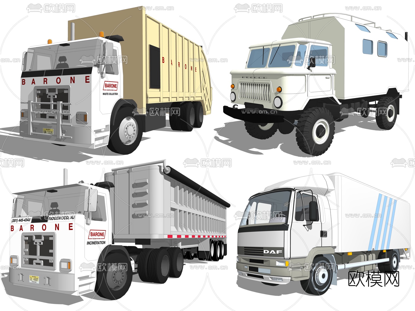 现代卡车货车su模型下载