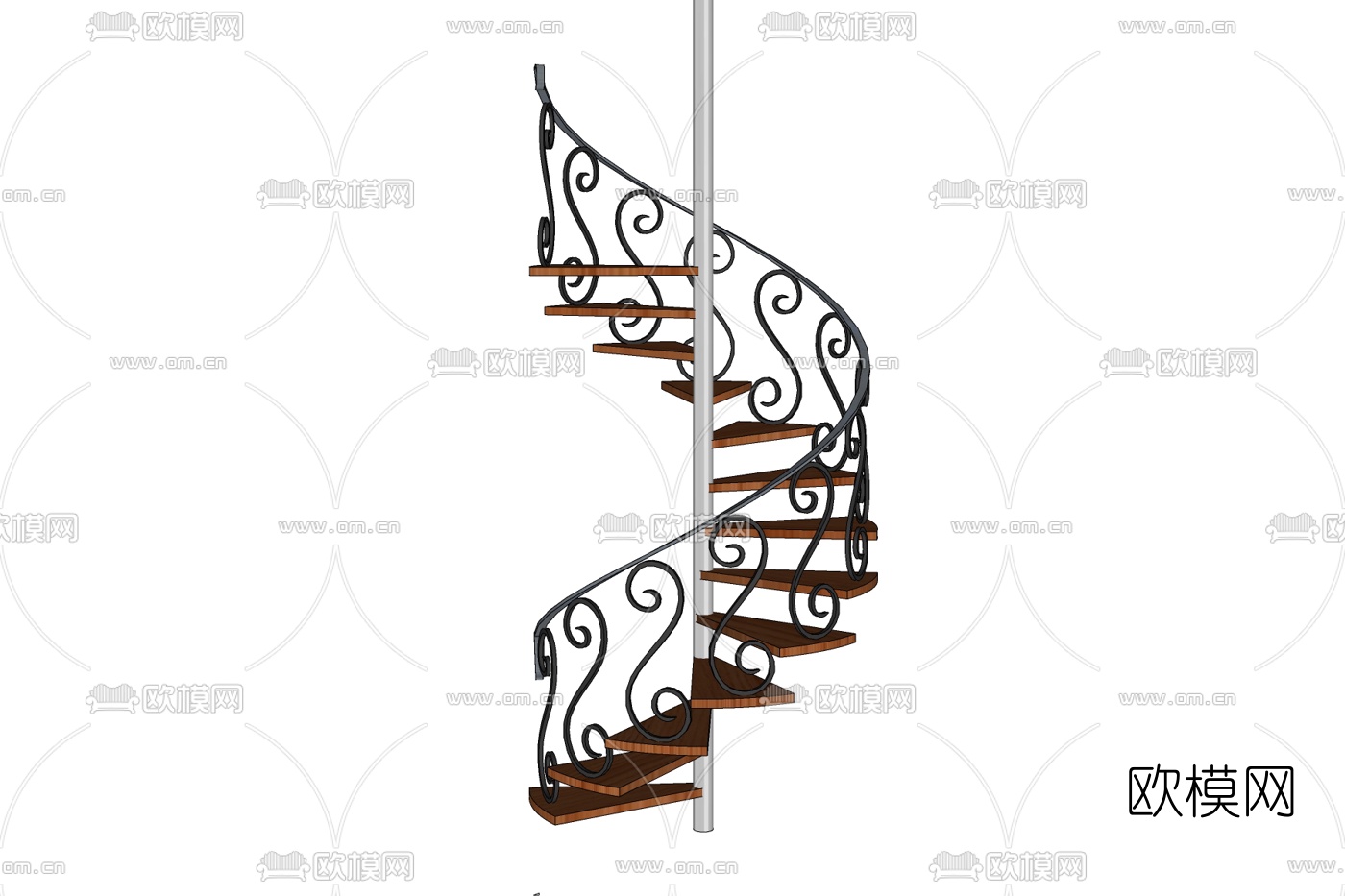 欧式旋转楼梯免费su模型下载