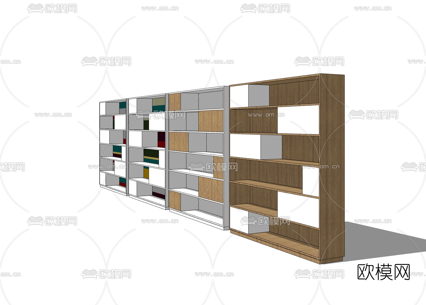 现代装饰柜免费su模型下载
