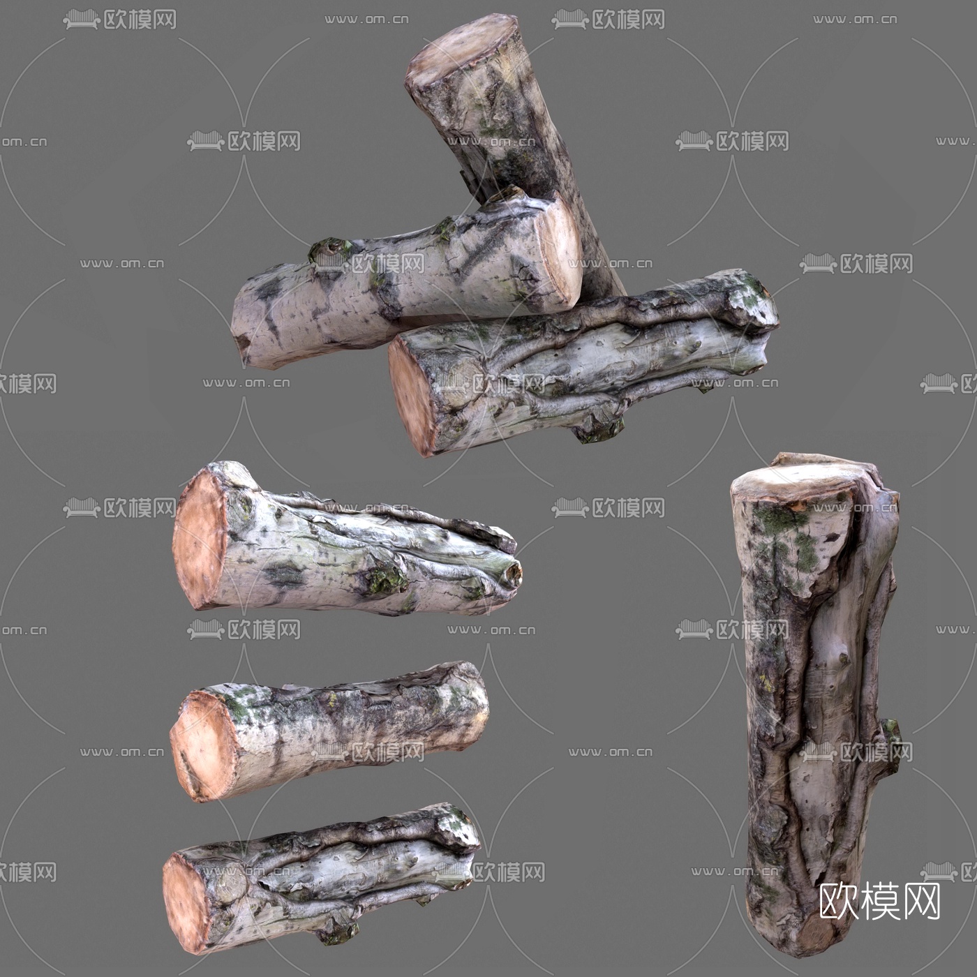自然风木柴3d模型下载