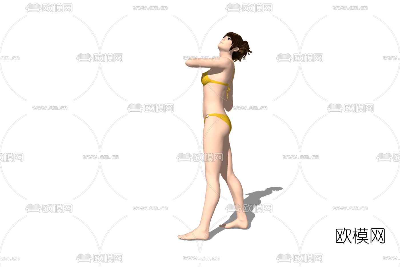 现代泳装女子免费su模型下载