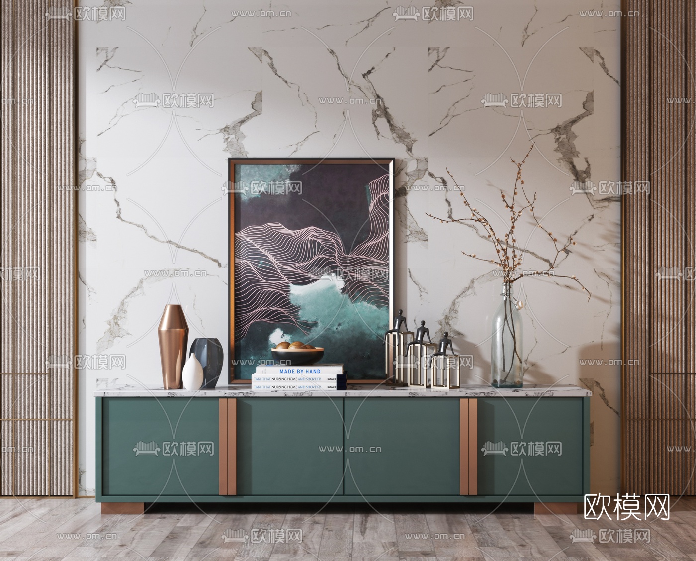 现代烤漆电视柜3d模型下载