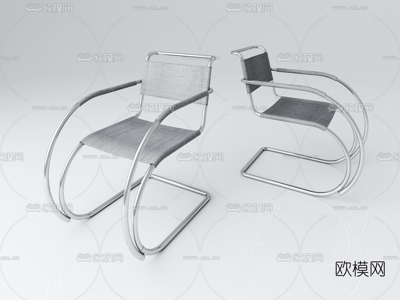 现代扶手休闲椅3d模型