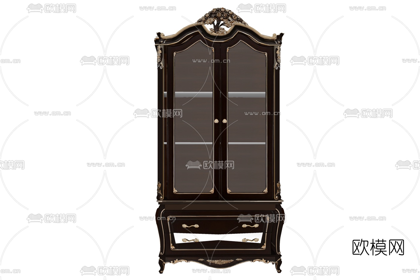 欧式实木衣柜免费su模型下载