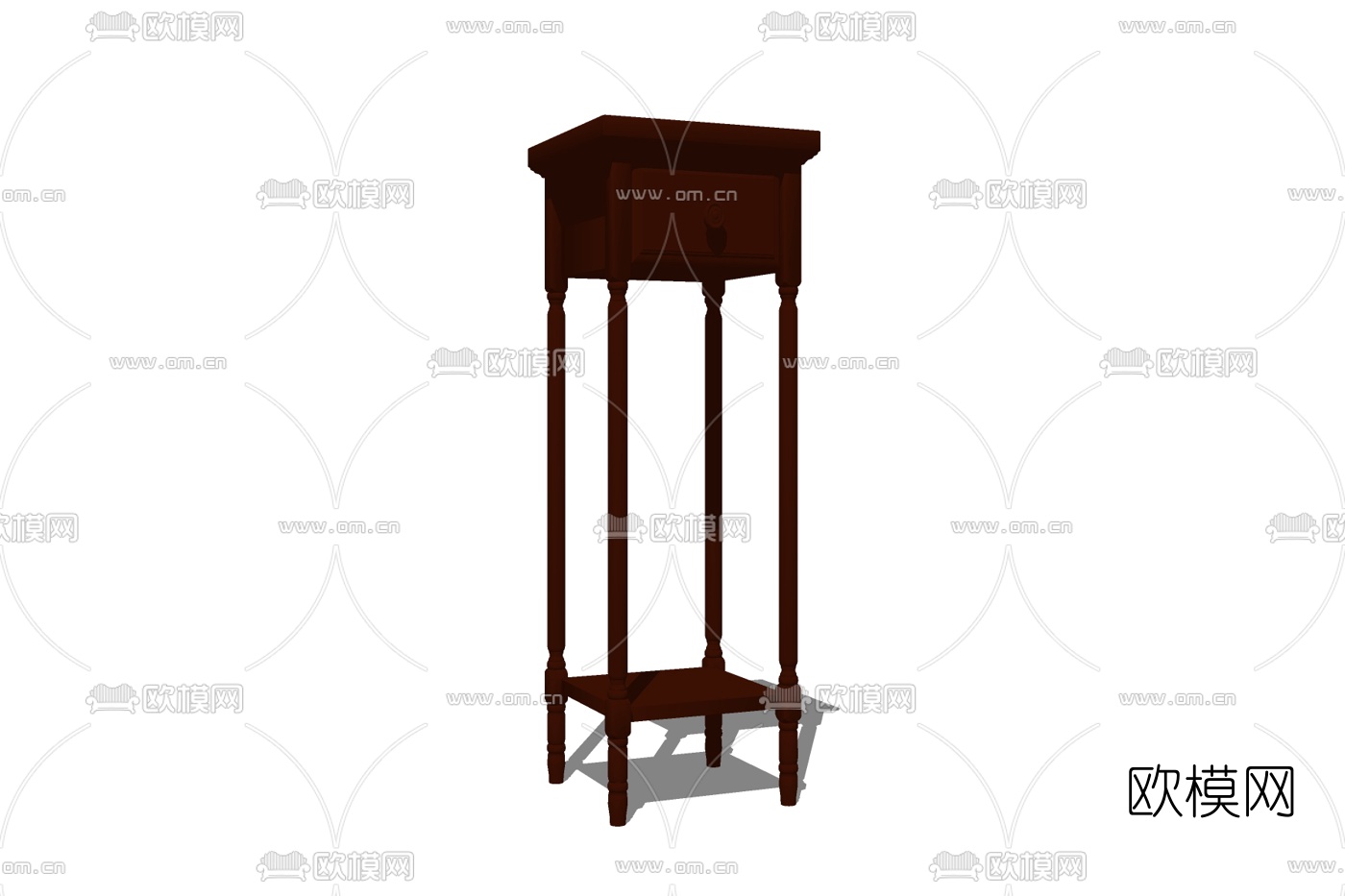 欧式实木边几免费su模型下载