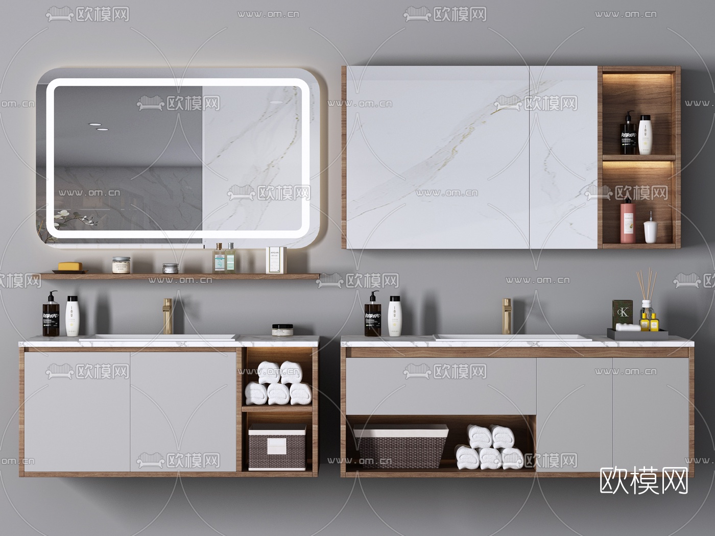 现代浴室柜洗手台3d模型