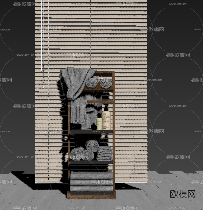 现代浴室毛巾架su模型下载（渲染图3）