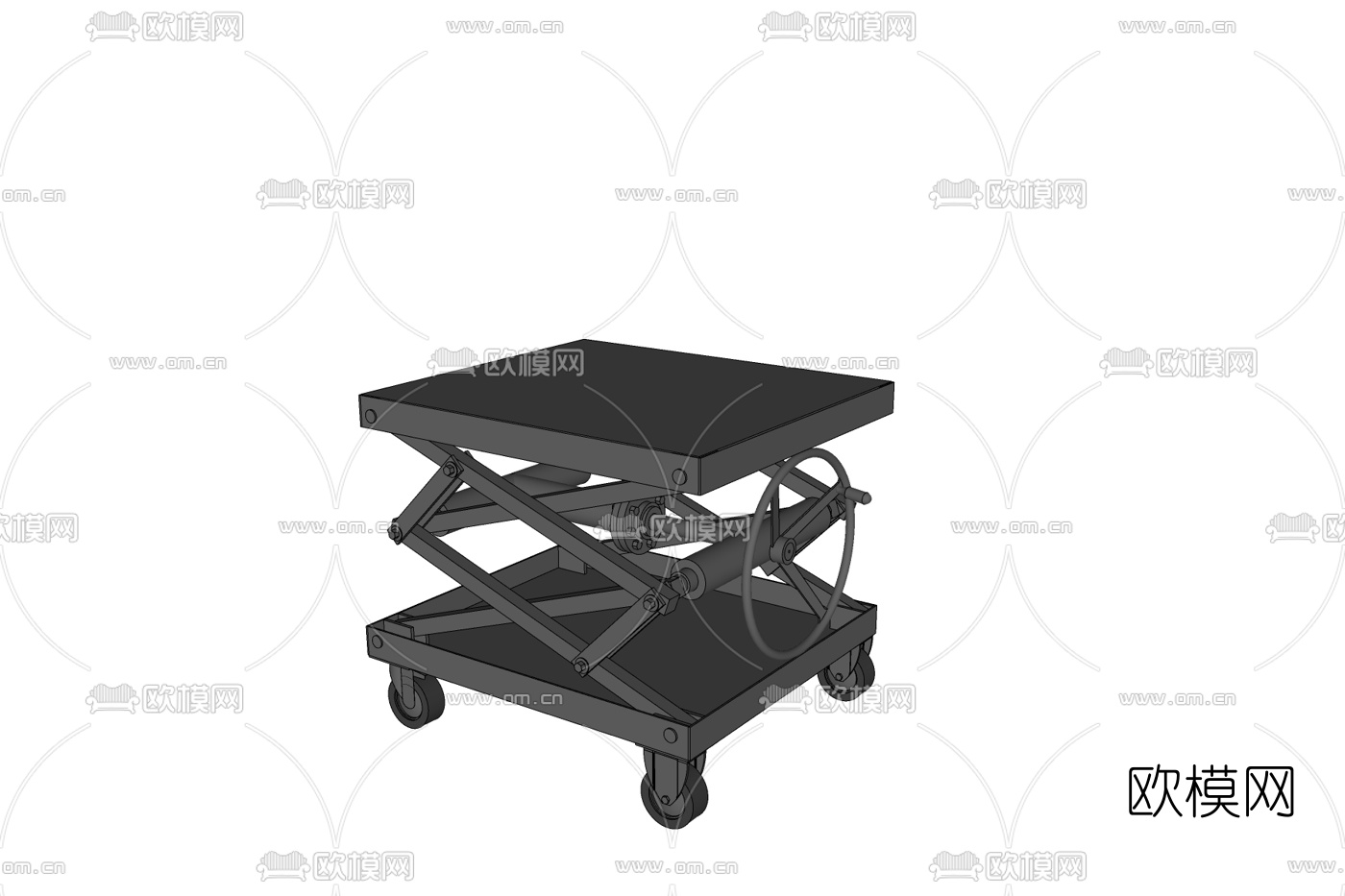 现代手动升降机免费su模型下载