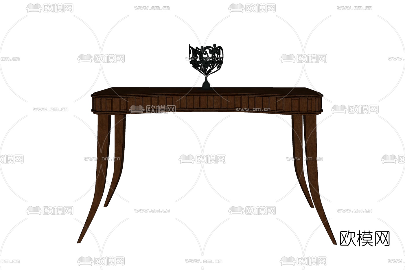 美式实木端景台免费su模型下载