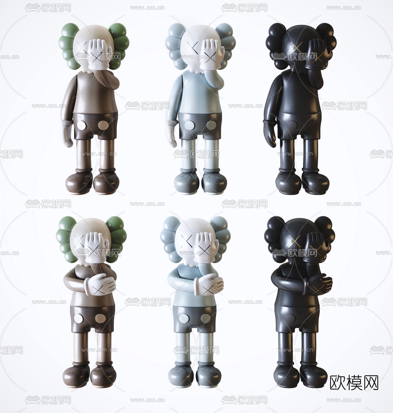 现代OriginalFake Kaws儿童玩具3d模型
