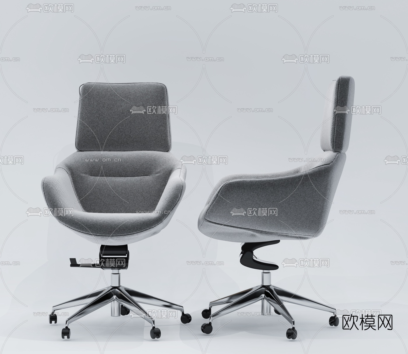 现代布艺办公椅3d模型下载