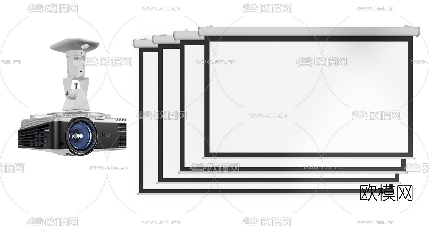 现代投影仪幕布3d模型下载