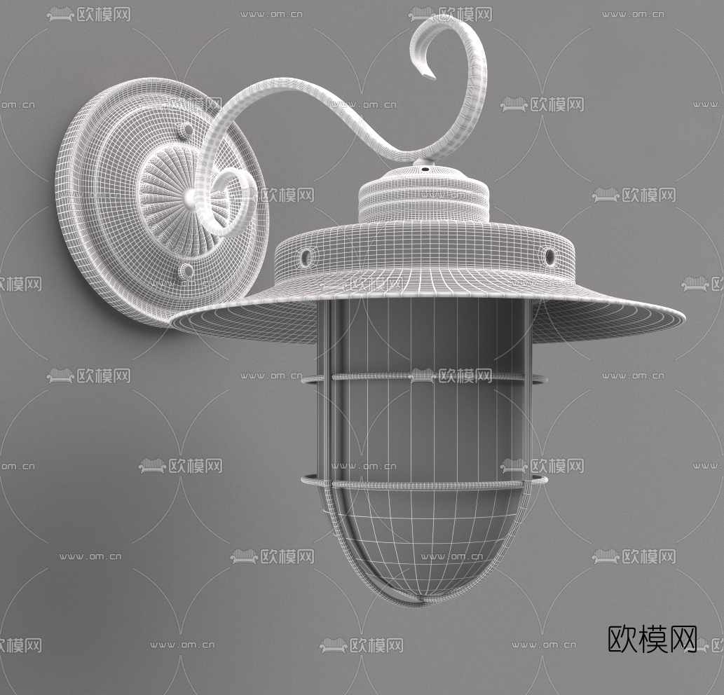欧式复古壁灯组合3d模型下载（渲染图2）
