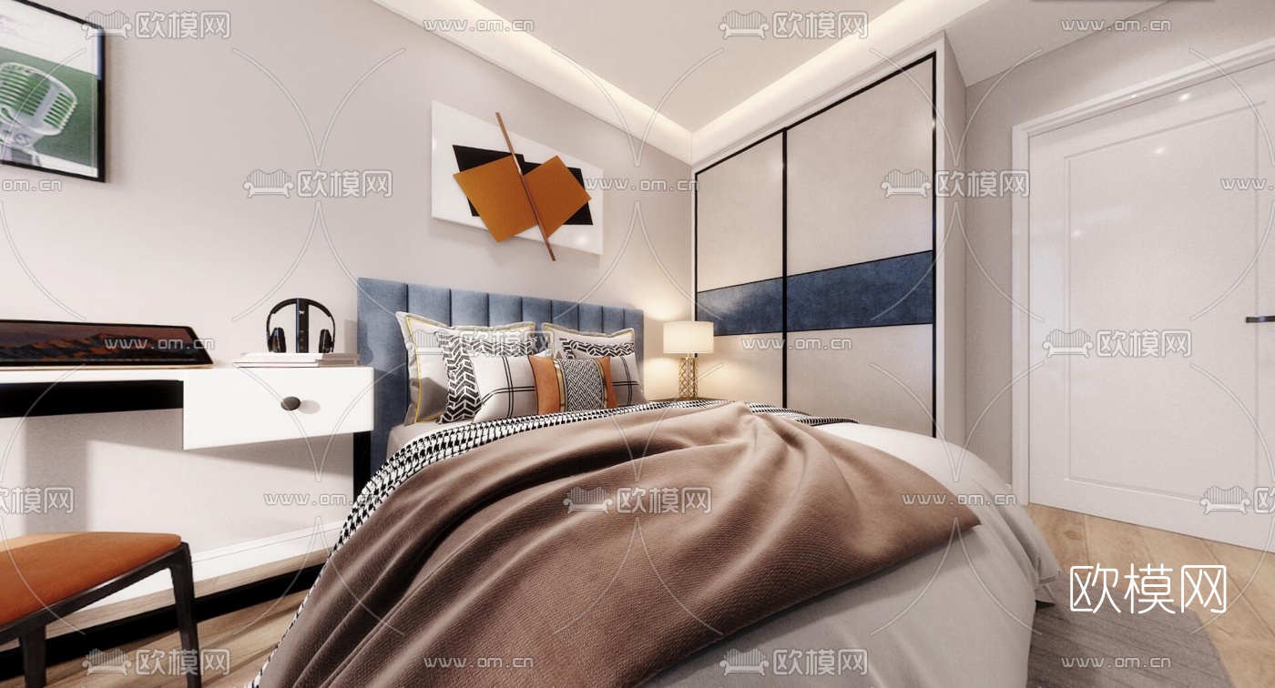 现代卧室小孩房vr全景3d模型