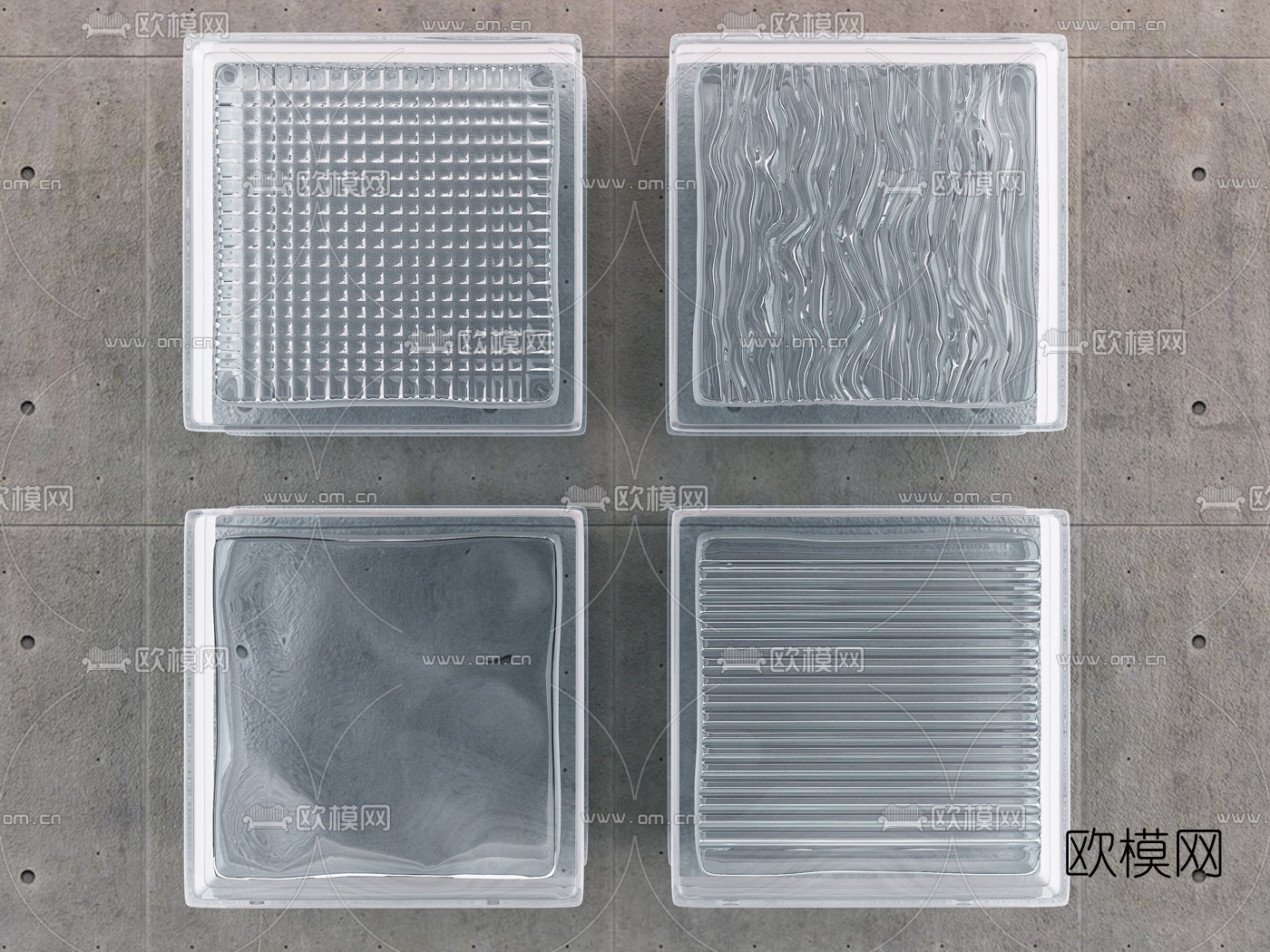 现代玻璃砖3d模型