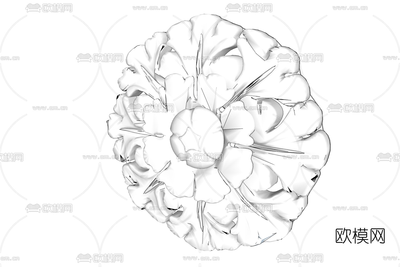 欧式石膏雕花免费su模型下载