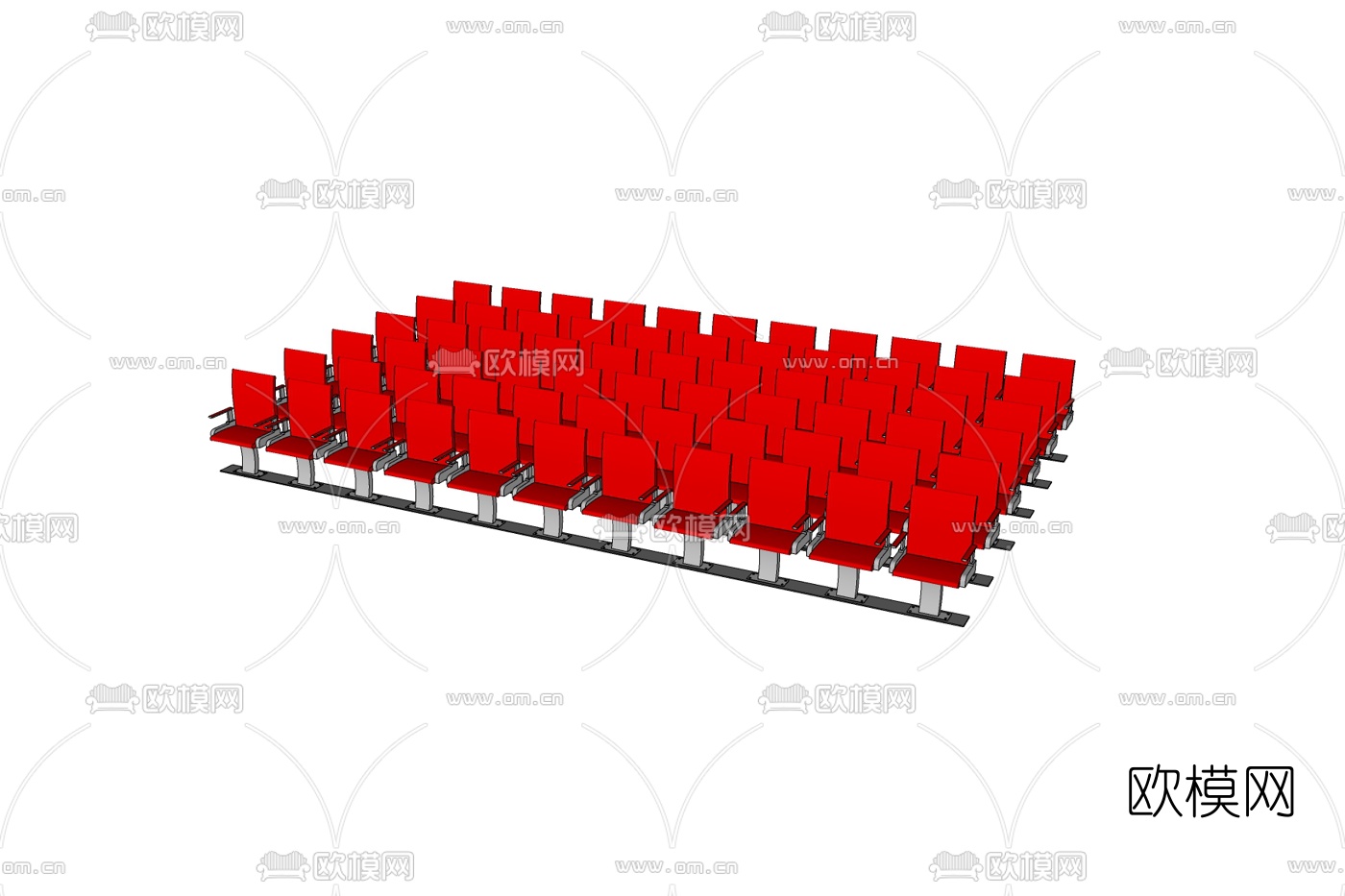 现代电影院单椅组合免费su模型下载