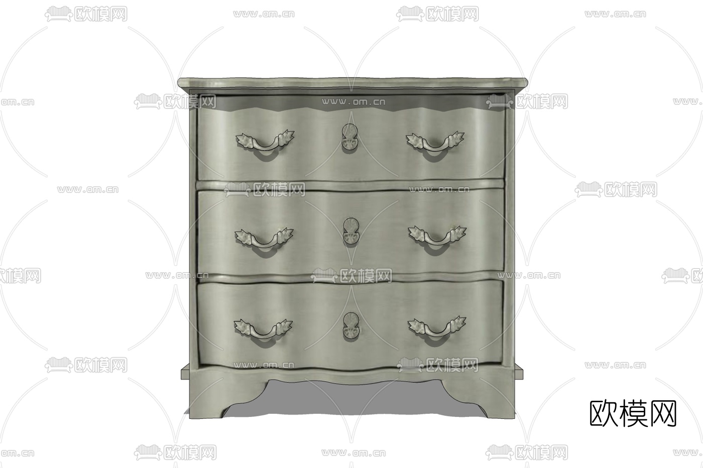 现代实木斗柜免费su模型下载