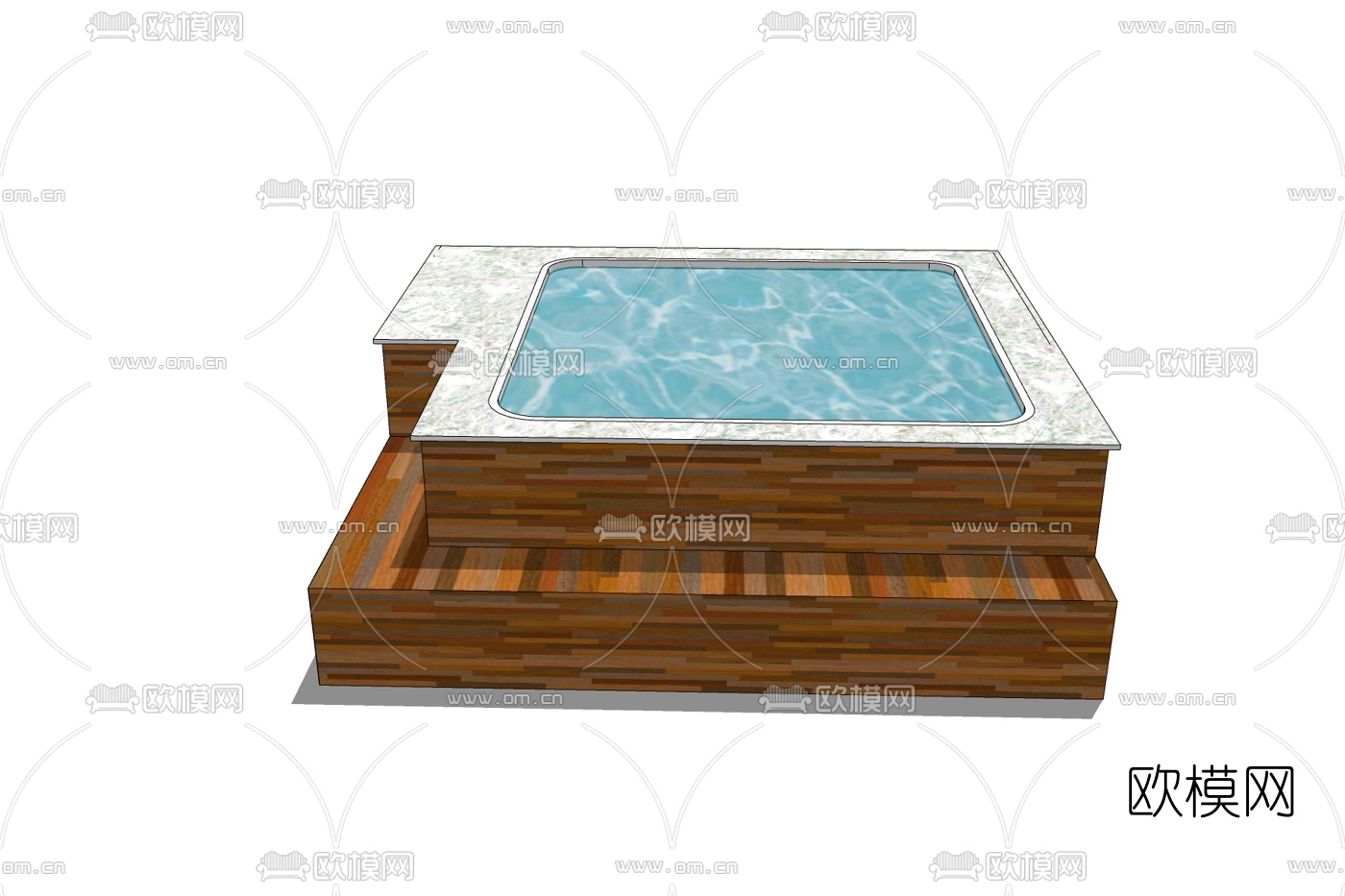 现代大理石浴缸免费su模型下载