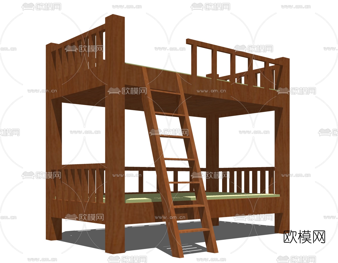 现代儿童高低床免费su模型下载