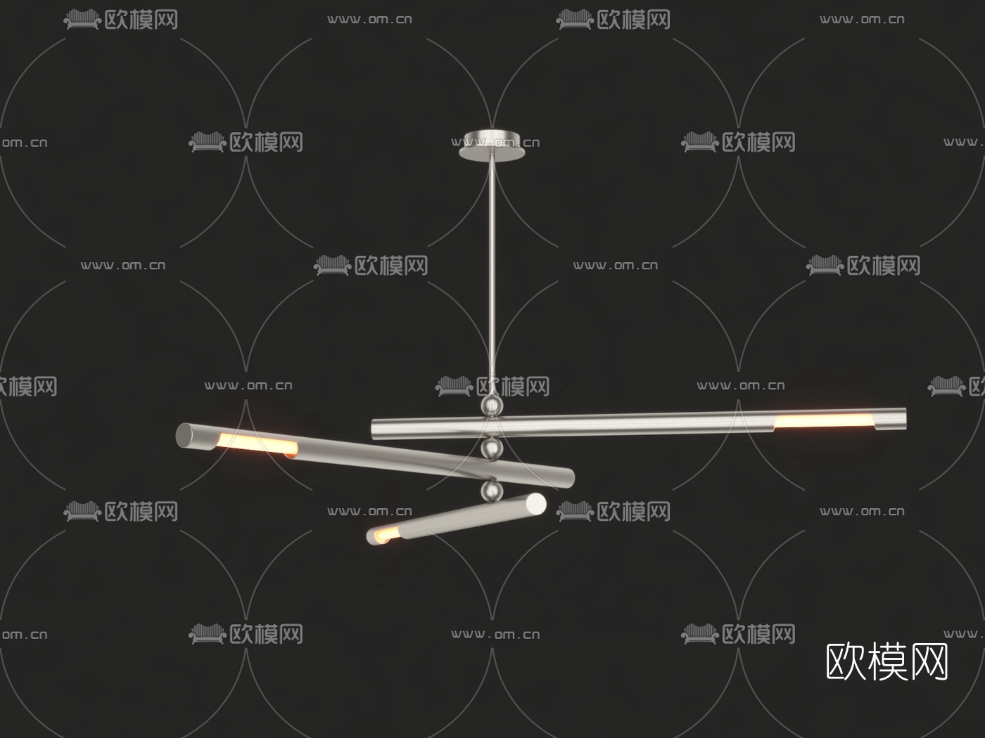 现代金属吊灯3d模型