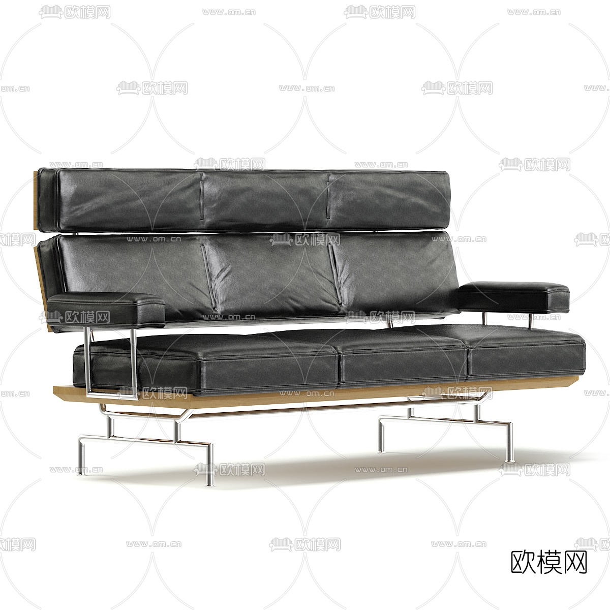 后现代皮革办公沙发3d模型下载