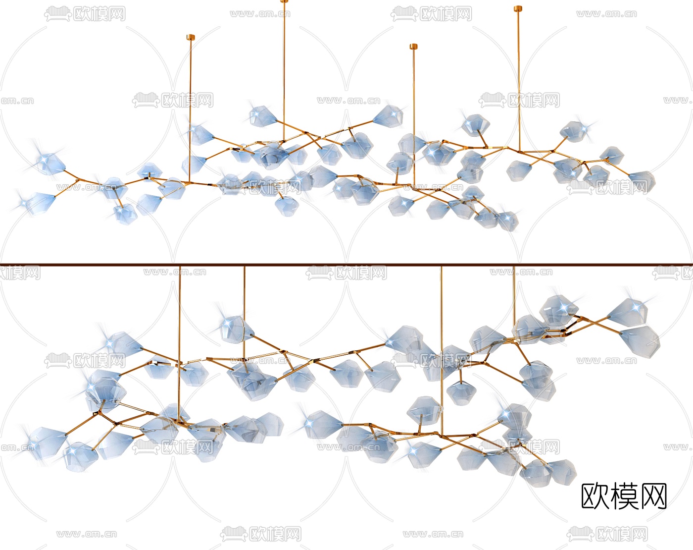 现代水晶装饰吊灯3d模型下载