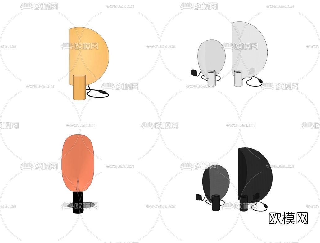 北欧台灯su模型下载