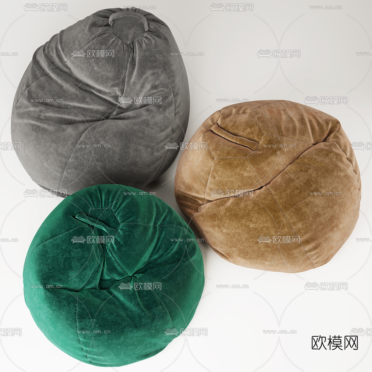 FLEXFORM 绒布懒人沙发3d模型下载（渲染图1）