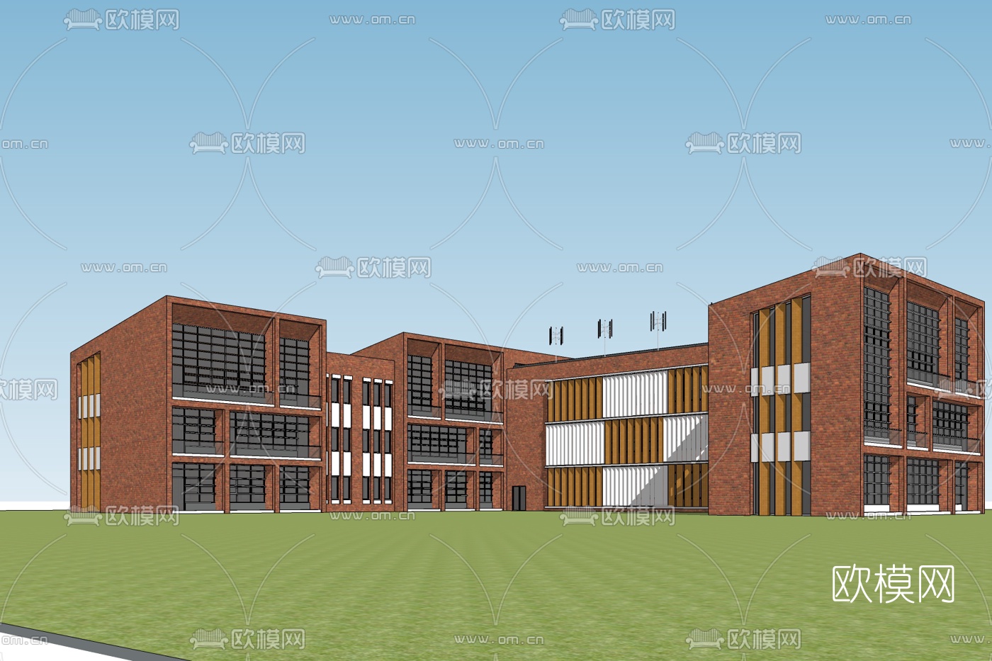 现代学校免费su模型下载