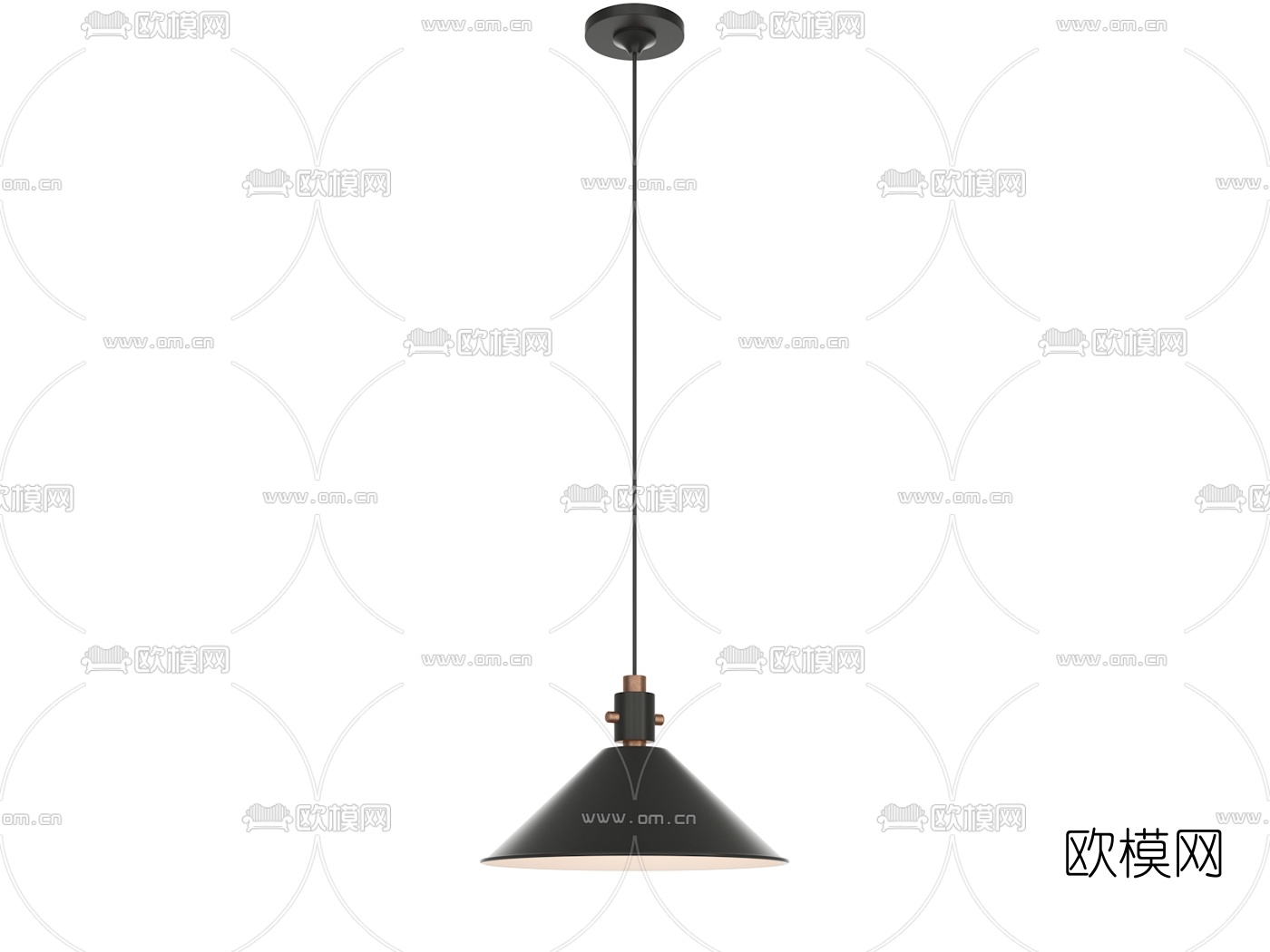 工业风铁艺吊灯3d模型下载（渲染图3）