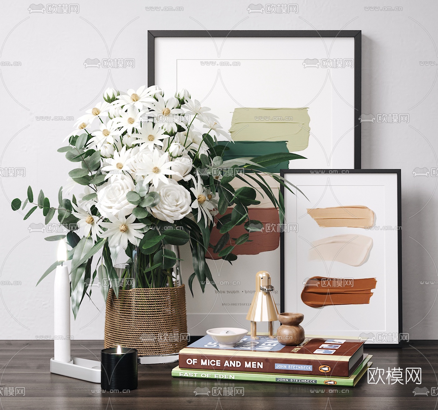 现代陈设品摆件植物花卉3d模型下载