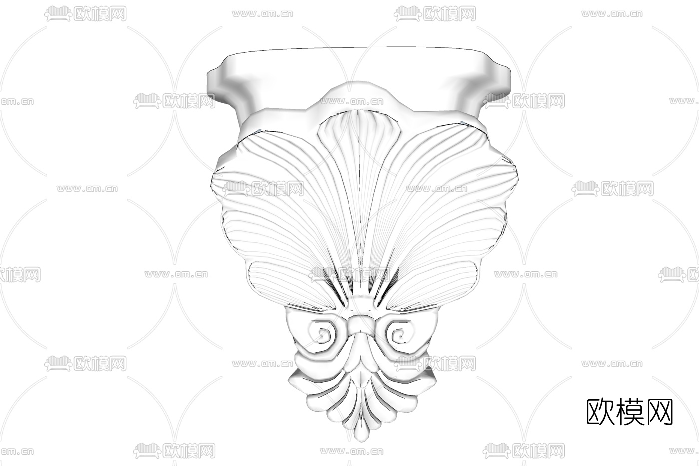 欧式石膏雕花免费su模型下载