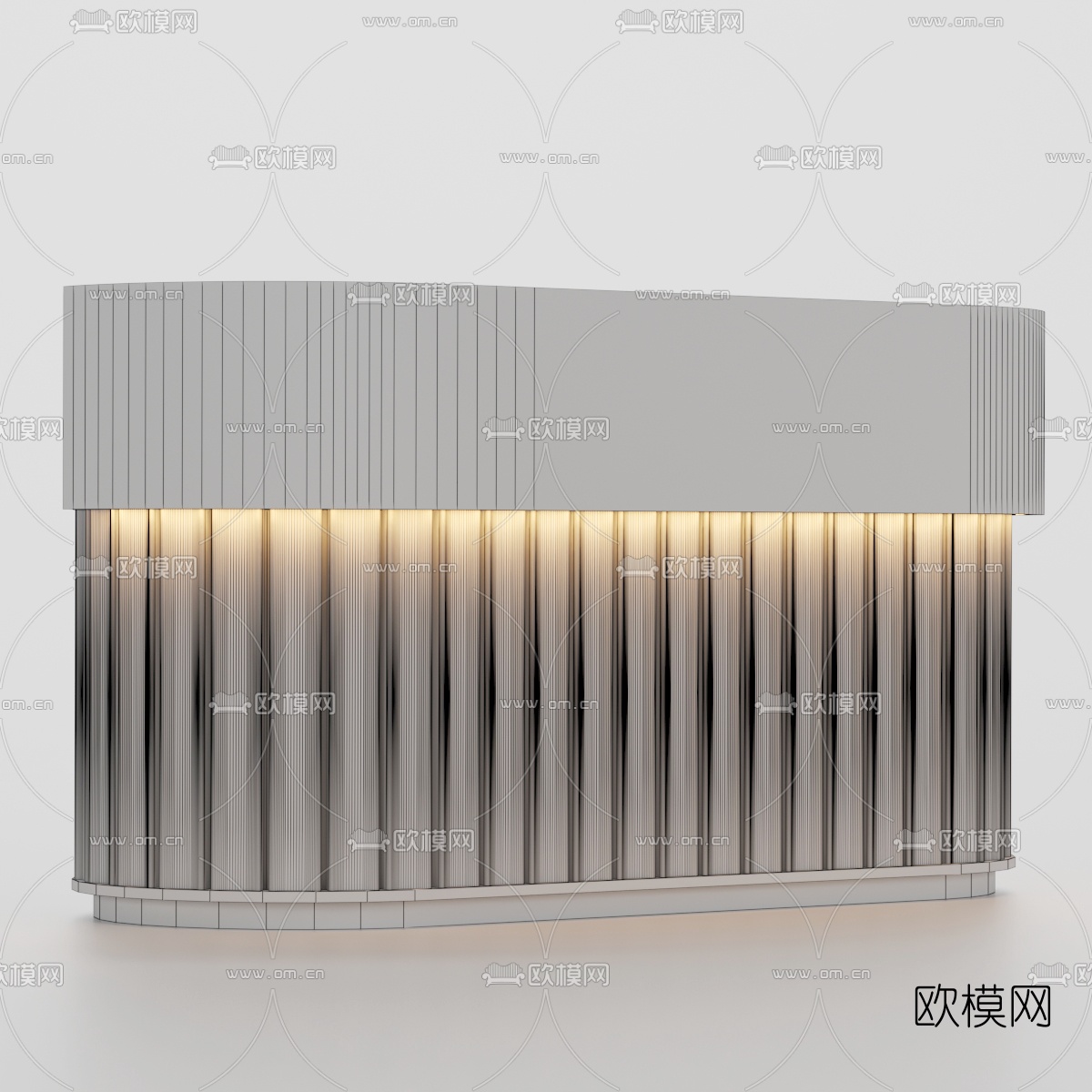 现代轻奢前台接待台3d模型下载（渲染图3）