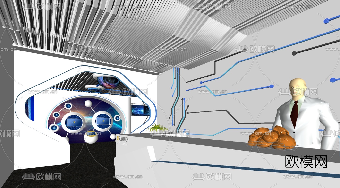 现代科技展数字展厅su模型下载（渲染图8）
