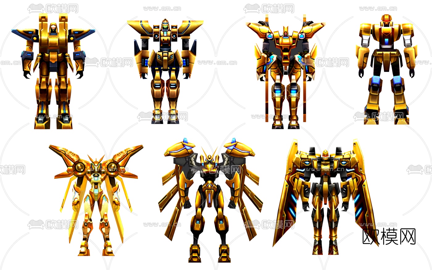 现代战士型变形机器人3d模型