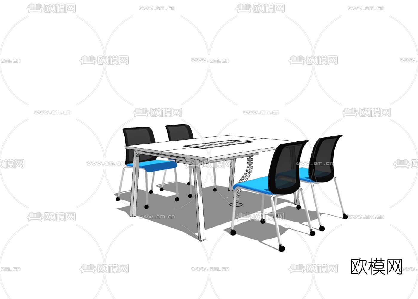 现代会议桌椅免费su模型