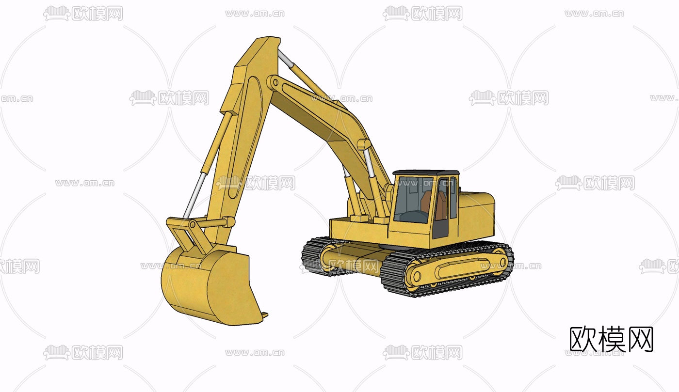 现代挖掘机免费su模型下载