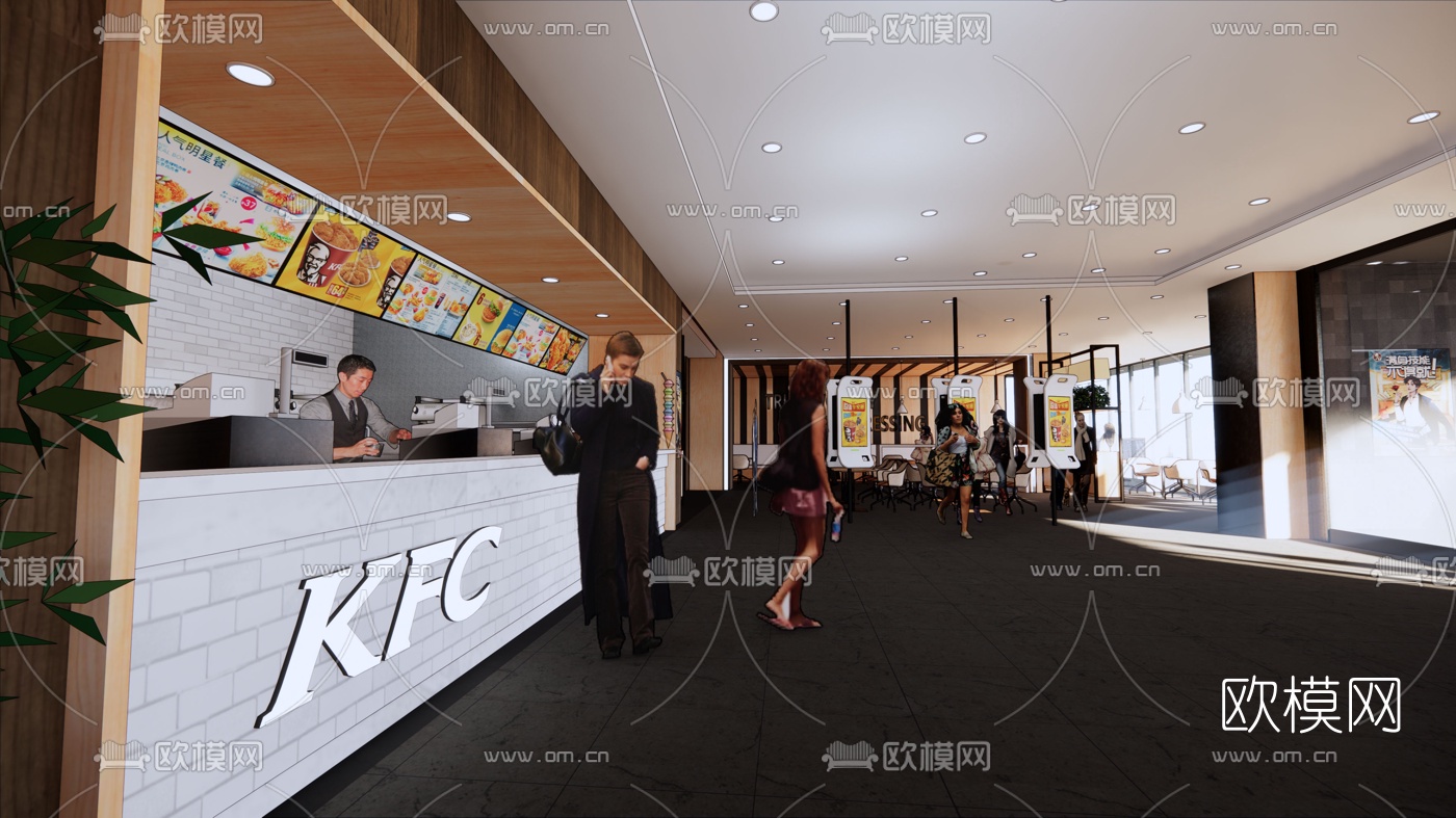 现代肯德基快餐店su模型