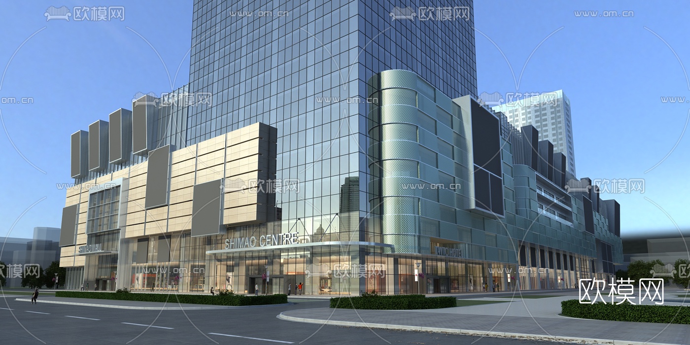 现代办公楼建筑外观3d模型
