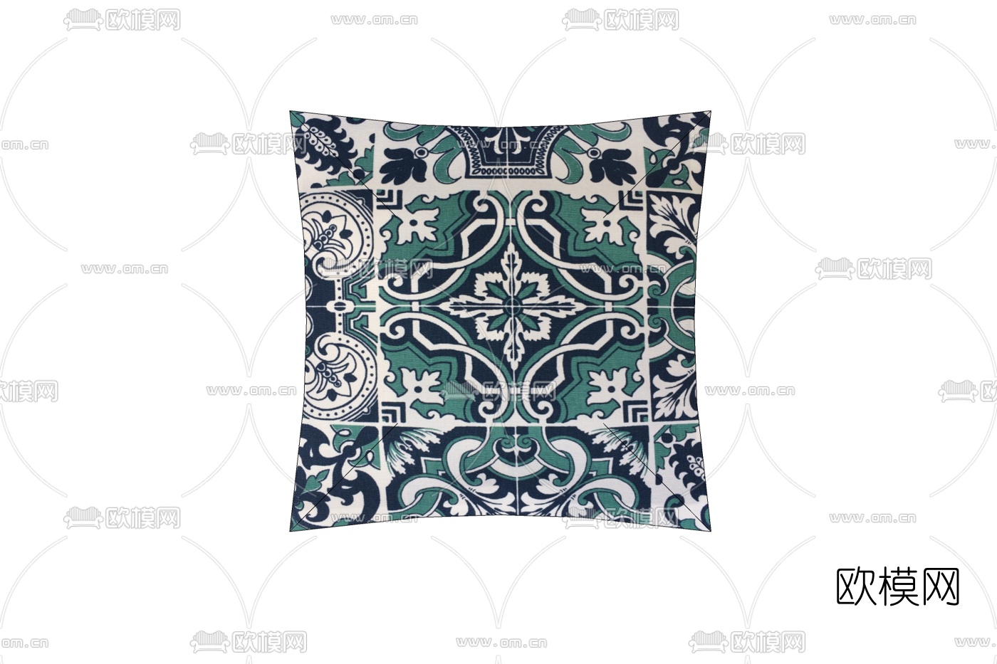 欧式布艺印花抱枕免费su模型下载