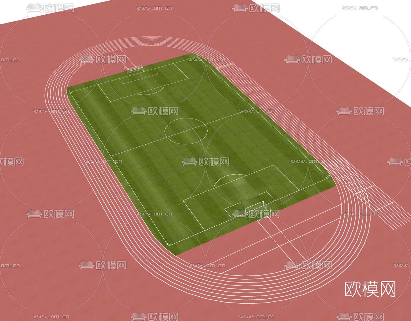 现代足球场免费su模型下载
